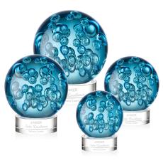 Addison on Lockwood Base Clear Globe Glass Trophy - Art Glass Trophies