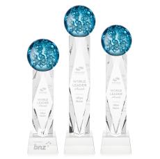 Addison on Toscana Base Clear Globe Glass Trophy - Art Glass Trophies