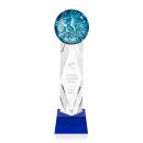 Addison on Toscana Base Blue Globe Glass Trophy