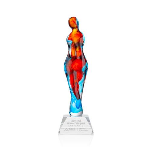 Awards and Plaques - Glass Trophies - Venus on Cahill Base Clear Glass Trophy