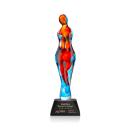 Venus on Cahill Base Black Glass Trophy