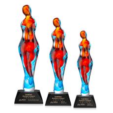 Venus on Cahill Base Black Glass Trophy - Employee Awards