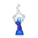 Breaker on Cahill Base Blue Unique Glass Trophy