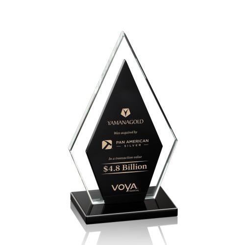Awards and Plaques - Crystal Trophies - Whitt Black Crystal Trophy