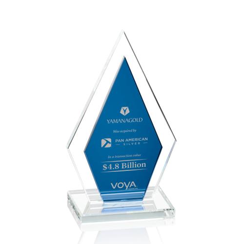 Awards and Plaques - Crystal Trophies - Whitt Blue Crystal Trophy