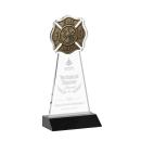 Fire Dept Black Unique Crystal Trophy
