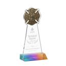 Fire Dept Prismatic Unique Crystal Trophy