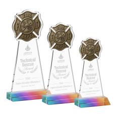 Fire Dept Prismatic Unique Crystal Trophy - Crystal Trophies