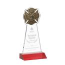 Fire Dept Red Unique Crystal Trophy
