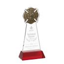 Fire Dept on Hartford Base Red Unique Crystal Trophy