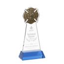 Fire Dept on Hartford Base Sky Blue Unique Crystal Trophy