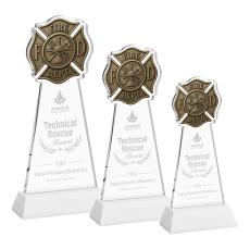 Fire Dept on Hartford Base Fagan Unique Crystal Trophy - Crystal Trophies