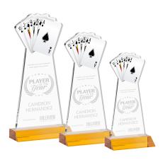 Poker Amber Unique Crystal Trophy - Crystal Trophies