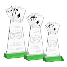 Poker Green Unique Crystal Trophy - Crystal Trophies