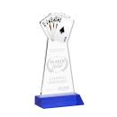 Poker Blue Unique Crystal Trophy