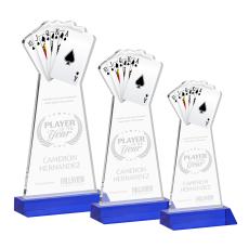 Poker Blue Unique Crystal Trophy - Crystal Trophies