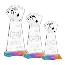 Poker Prismatic Unique Crystal Trophy - Crystal Trophies