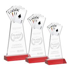 Poker Red Unique Crystal Trophy - Crystal Trophies