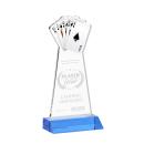 Poker Sky Blue Unique Crystal Trophy