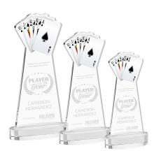 Poker on Alberton Base Clear Unique Crystal Trophy - Crystal Trophies