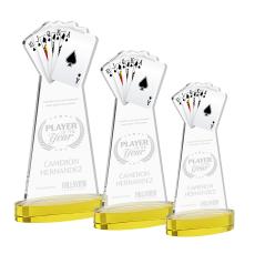 Poker on Alberton Base Gold Unique Crystal Trophy - Crystal Trophies