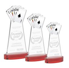 Poker on Alberton Base Red Unique Crystal Trophy - Crystal Trophies