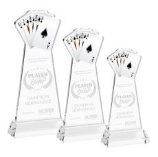 Poker on Hartford Base Clear Unique Crystal Trophy - Crystal Trophies