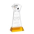 Poker on Hartford Base Amber Unique Crystal Trophy