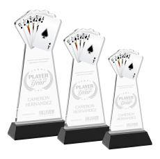 Poker on Hartford Base Black Unique Crystal Trophy - Crystal Trophies