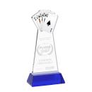 Poker on Hartford Base Blue Unique Crystal Trophy