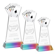 Poker on Hartford Base Prismatic Unique Crystal Trophy - Crystal Trophies
