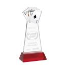 Poker on Hartford Base Red Unique Crystal Trophy