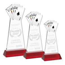 Poker on Hartford Base Red Unique Crystal Trophy - Crystal Trophies