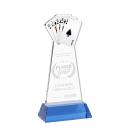 Poker on Hartford Base Sky Blue Unique Crystal Trophy