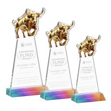 Raging Bull Prismatic Animals Crystal Trophy - Crystal Trophies