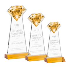 Diamond Amber Crystal Trophy - Crystal Trophies