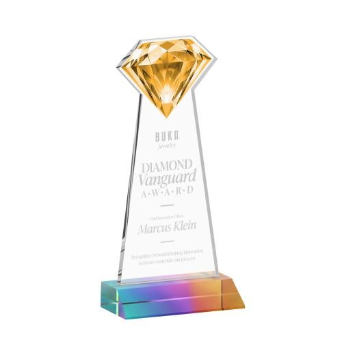 Awards and Plaques - Crystal Trophies - Diamond Prismatic Crystal Trophy