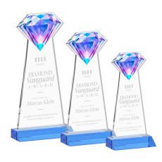 Diamond Sky Blue Crystal Trophy - Crystal Trophies