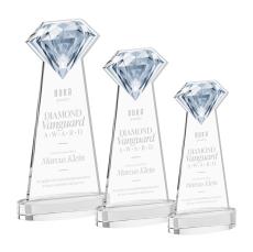 Diamond on Alberton Base Clear Crystal Trophy - Crystal Trophies