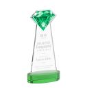 Diamond on Alberton Base Green Crystal Trophy