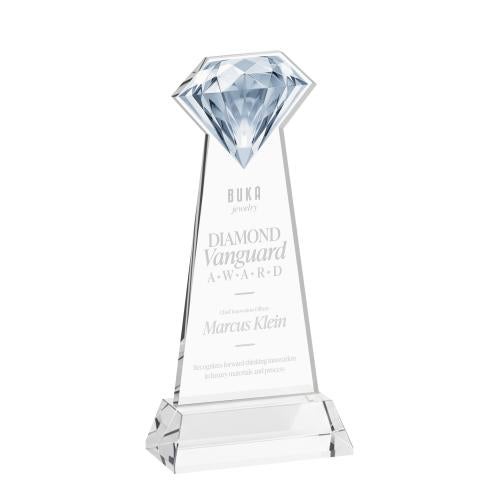 Awards and Plaques - Crystal Trophies - Diamond on Hartford Base Clear Crystal Trophy