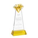 Diamond on Hartford Base Gold Crystal Trophy
