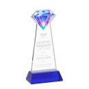 Diamond on Hartford Base Blue Crystal Trophy