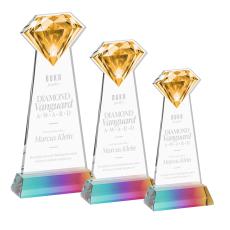 Diamond on Hartford Base Prismatic Crystal Trophy - Crystal Trophies