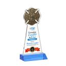 Fire Dept Full Color Sky Blue Unique Crystal Trophy