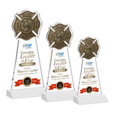 Fire Dept Full Color Fagan Unique Crystal Trophy - Crystal Trophies
