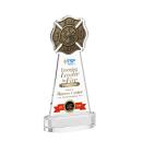 Fire Dept Full Color on Alberton Base Clear Unique Crystal Trophy