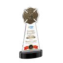 Fire Dept Full Color on Alberton Base Black Unique Crystal Trophy