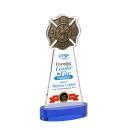 Fire Dept Full Color on Alberton Base Blue Unique Crystal Trophy