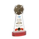 Fire Dept Full Color on Alberton Base Red Unique Crystal Trophy